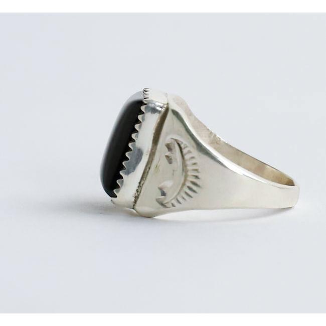 indian jewelry インディアンジュエリー ナバホ シルバー925 スクエア オニキスリング 指輪 |  | 06