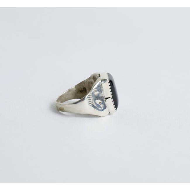 indian jewelry インディアンジュエリー ナバホ シルバー925 スクエア オニキスリング 指輪 |  | 08