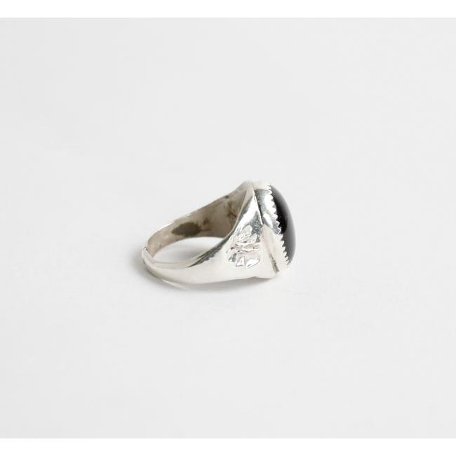 indian jewelry インディアンジュエリー ナバホ シルバー925 オニキスリング スタンプワーク 指輪 |  | 07
