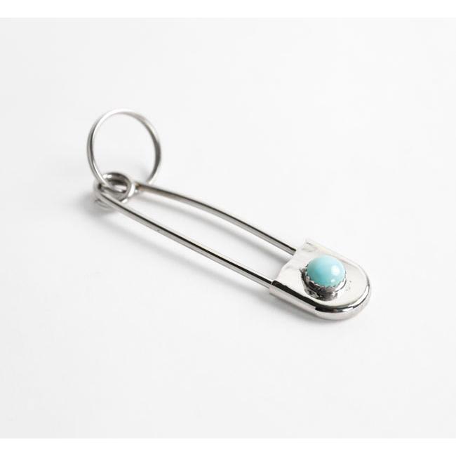 indian jewelry インディアンジュエリー ナバホ ターコイズ シルバー925 セーフティ ピン キーホルダー | 