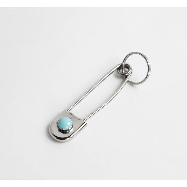 indian jewelry インディアンジュエリー ナバホ ターコイズ シルバー925 セーフティ ピン キーホルダー |  | 01
