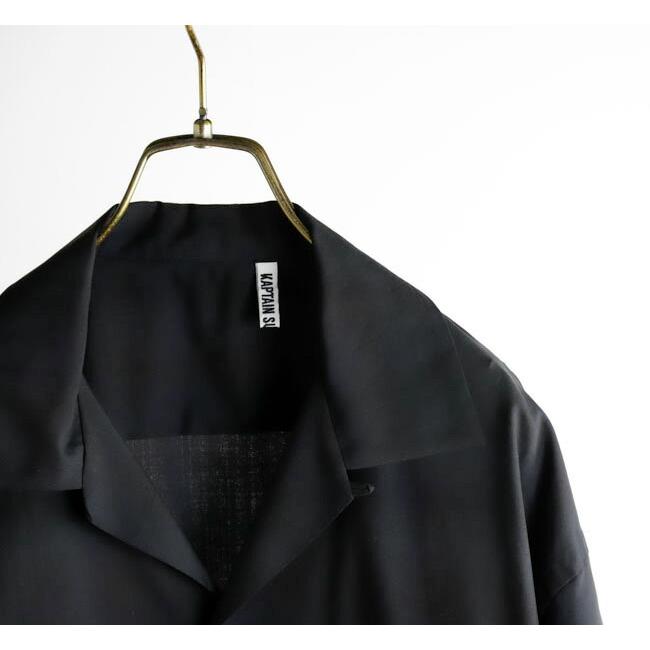 キャプテンサンシャイン オープンカラーシャツ レーヨン ブラック