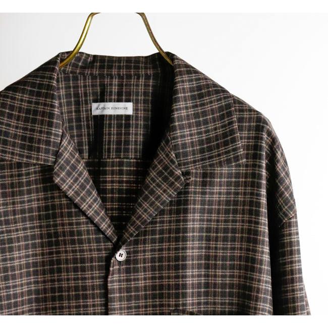 KAPTAIN SUNSHINE キャプテンサンシャイン KS26FSH08 ウールチェック オープンカラーシャツ Wool Plaid Open Collar Shirt |  | 10