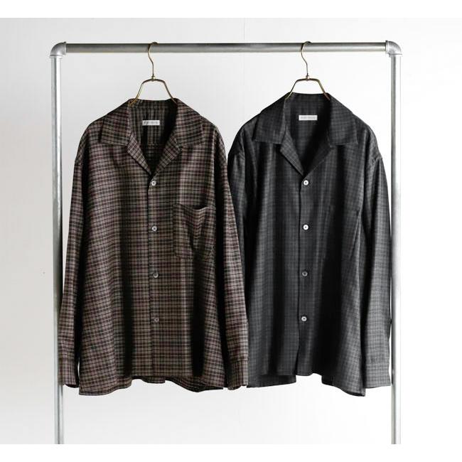 KAPTAIN SUNSHINE キャプテンサンシャイン KS26FSH08 ウールチェック オープンカラーシャツ Wool Plaid Open Collar Shirt |  | 04
