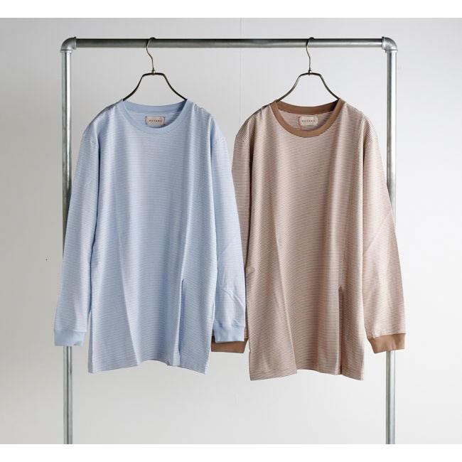 SALE40%OFF // MEYAME メヤメ MEY-2327 BORDER SLIT LONG SLEEVE TEE