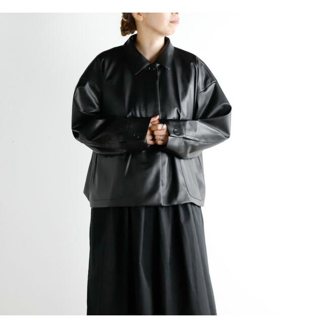 ミズイロインド シンセティックレザー シャツジャケット mizuiro ind 3-270069 国内正規品 2025秋冬新作 送料無料 mizuiro ind ミズイロインド 3-270069 シンセティックレザーシャツ