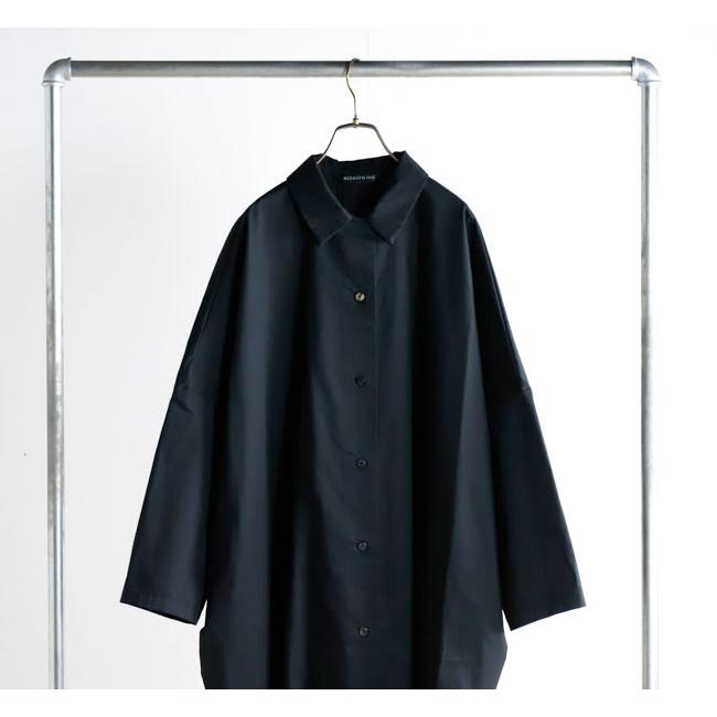 ミズイロインド＊ドルマン袖ノーカラーワイドシャツ　チュニックワンピース　黒 SALE30%OFF //mizuiro ind ミズイロインド 1-250084 ワイドシャツ