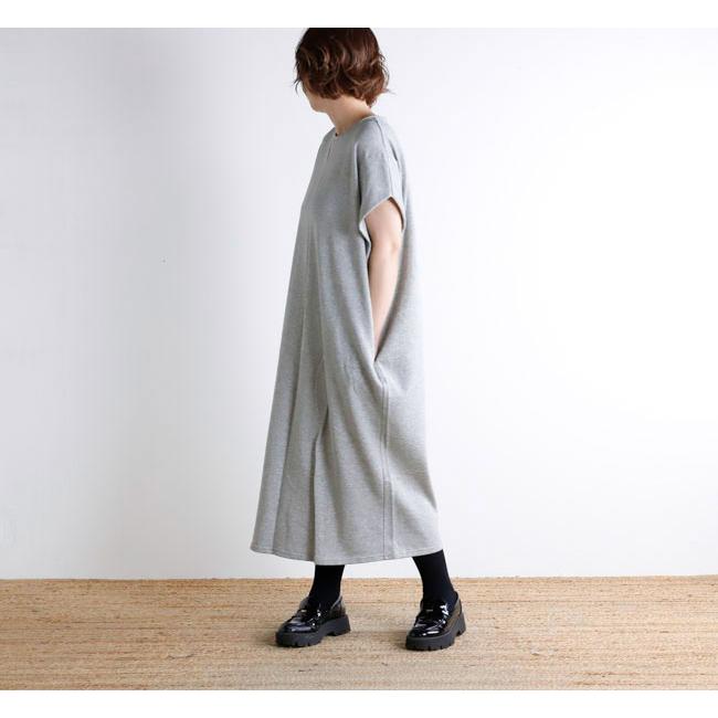 【極美品】ミズイロインド ノースリーブAラインワンピース mizuiro ind ミズイロインド 1-250085 ドライフレンチテリー