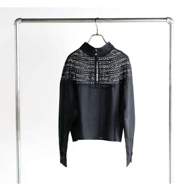 mizuiro ind ミズイロインド 3-230122　レースヨークハイネックシャツ |  | 09