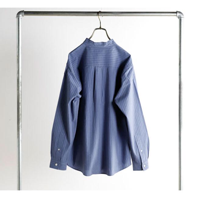 nisica ニシカ NIS-1365 バンドカラーシャツ ストライプパープル 長袖 |  | 10