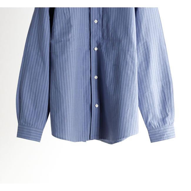 nisica ニシカ NIS-1365 バンドカラーシャツ ストライプパープル 長袖 |  | 06