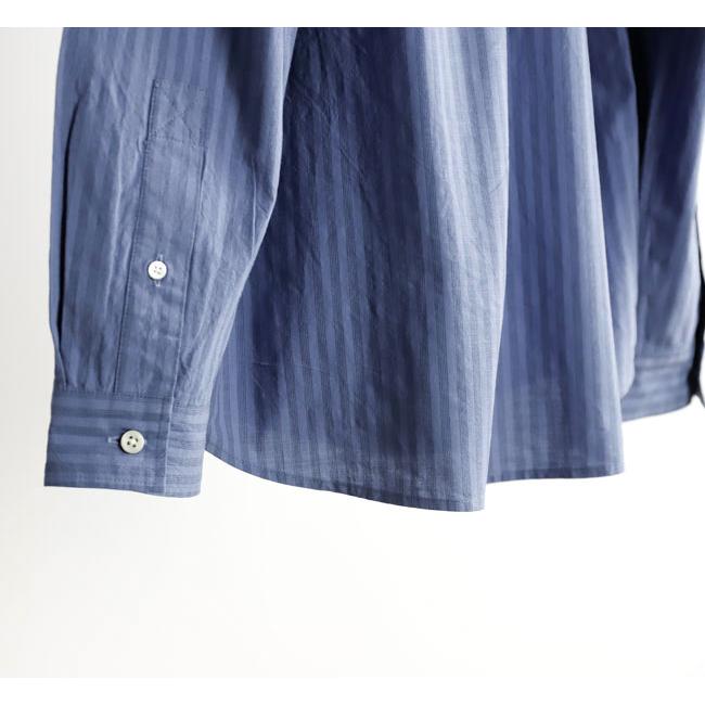 nisica ニシカ NIS-1365 バンドカラーシャツ ストライプパープル 長袖 |  | 09