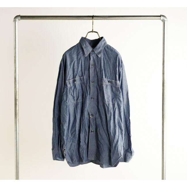 orslow オアスロウ RELAX FIT CHAMBRAY WORK SHIRT リラックスフィットシャンブレーワークシャツ 01-8270-84 |  | 02