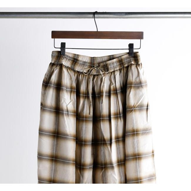 SALE30%OFF //orslow オアスロウ OMBRE CHECK GATHERED SKIRT BROWN