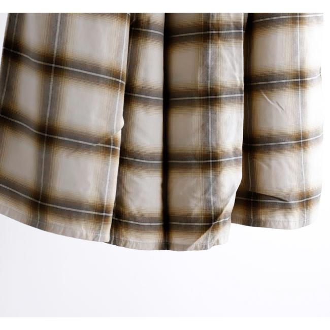 SALE30%OFF //orslow オアスロウ OMBRE CHECK GATHERED SKIRT BROWN