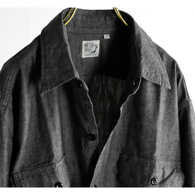 orslow オアスロウ 01-8064-61 ブラックシャンブレーワークシャツ