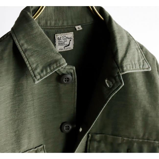 orslow オアスロウ 03-8045-216 USアーミーファティーグシャツ US ARMY FATIGUE SHIRT GREEN USED |  | 05
