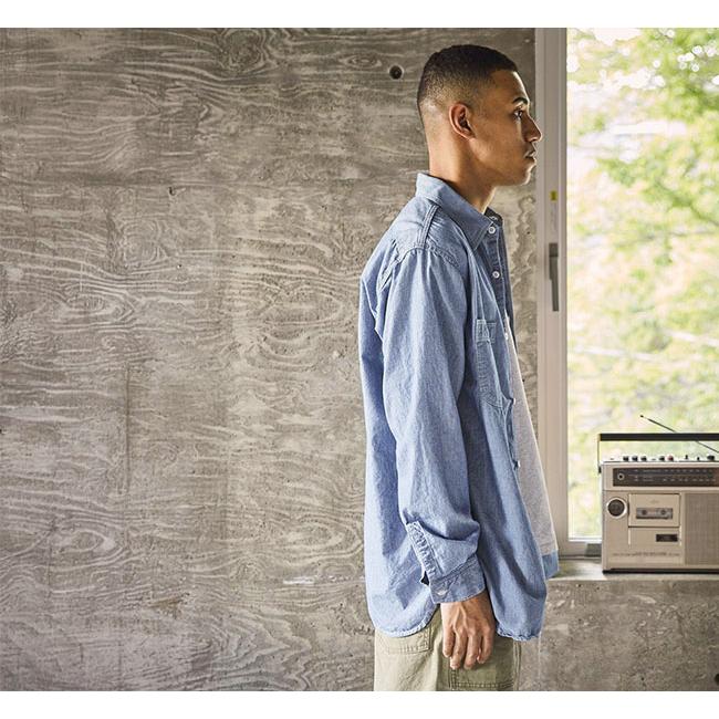 orslow オアスロウ 01-8270-181 RELAX FIT STRIPE CHAMBRAY WORK SHIRT