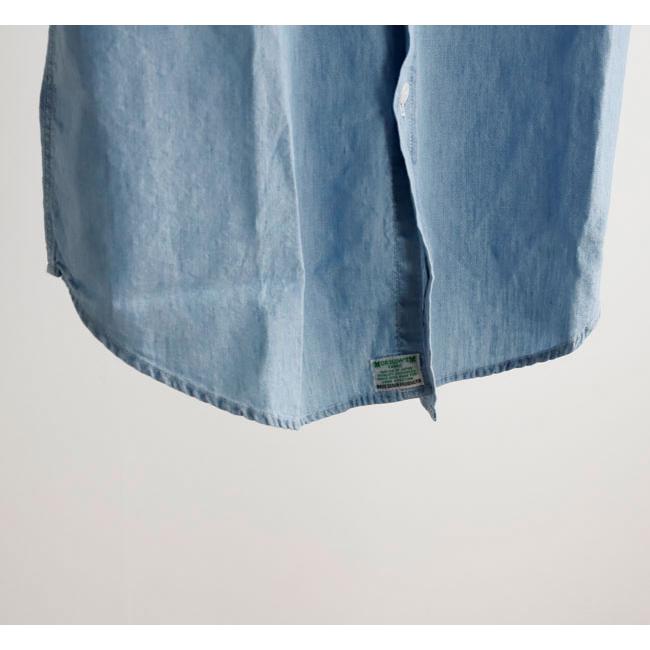 orslow オアスロウ 01-8172-99 SHORT SLEEVE CHAMBRAY WORK SHIRT WITH FLAP POCKET CHAMBRAY BLEACH シャンブレーフラップポケットワークシャツ |  | 10