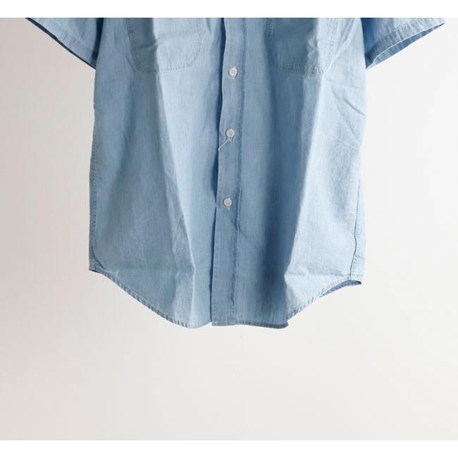 orslow オアスロウ 01-8172-99 SHORT SLEEVE CHAMBRAY WORK SHIRT WITH FLAP POCKET CHAMBRAY BLEACH シャンブレーフラップポケットワークシャツ |  | 08