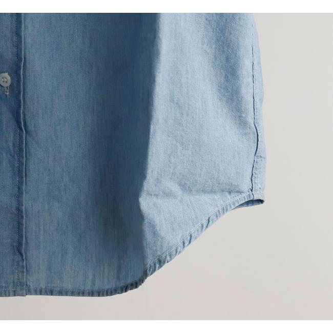 orslow オアスロウ 01-8172-99 SHORT SLEEVE CHAMBRAY WORK SHIRT WITH FLAP POCKET CHAMBRAY BLEACH シャンブレーフラップポケットワークシャツ |  | 09