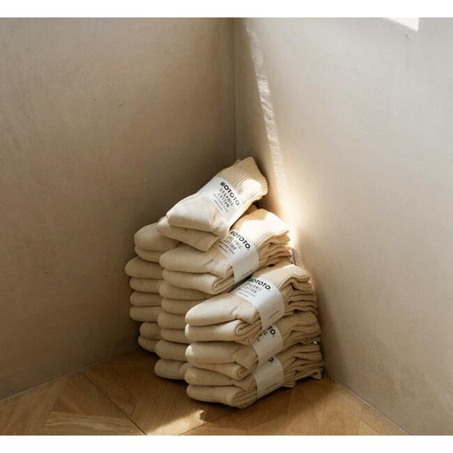 ROTOTO ロトト　オーガニック　デイリー3パッククルーソックス R1123 ECRU |  | 03