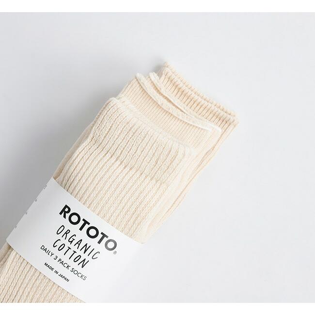 ROTOTO ロトト　オーガニック　デイリー3パッククルーソックス R1123 ECRU |  | 05