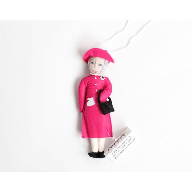 SILK ROAD BAZAAR シルクロードバザー フェルトオーナメント Queen Elizabeth-Magenta Dress エリザベス女王 | 