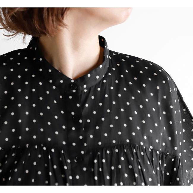 SOIL ソイル NSL26051 80s COTTON VOILE DOT PRINT BANDED COLLAR FRENCH/SL SHIRT ドットバンドカラーシャツ |  | 01
