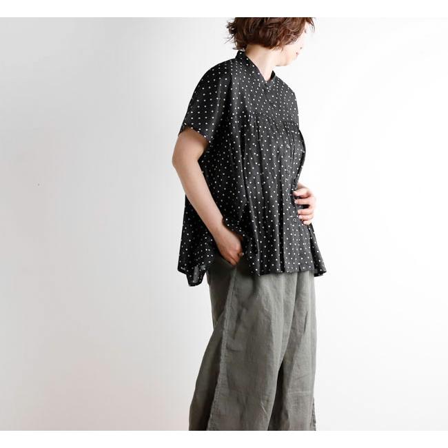 SOIL ソイル NSL26051 80s COTTON VOILE DOT PRINT BANDED COLLAR FRENCH/SL SHIRT ドットバンドカラーシャツ |  | 03
