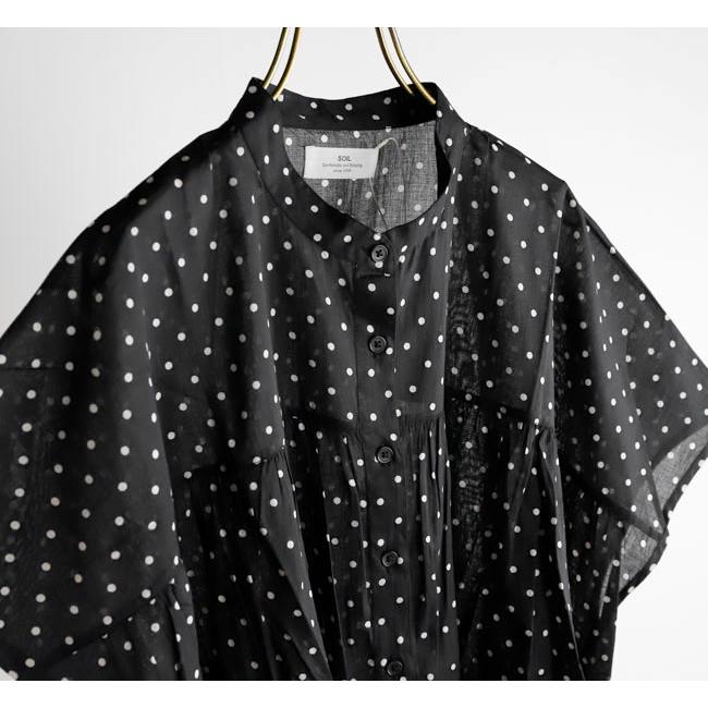 SOIL ソイル NSL26051 80s COTTON VOILE DOT PRINT BANDED COLLAR FRENCH/SL SHIRT ドットバンドカラーシャツ |  | 07