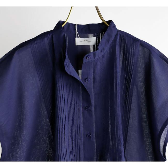 SOIL ソイル NSL26022 BANDED COLLAR FRENCH/SL PINTUCK SHIRT バンドカラーピンタックシャツ |  | 14
