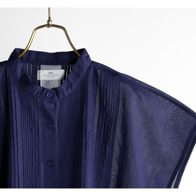 SOIL ソイル NSL26022 BANDED COLLAR FRENCH/SL PINTUCK SHIRT バンドカラーピンタックシャツ |  | 16