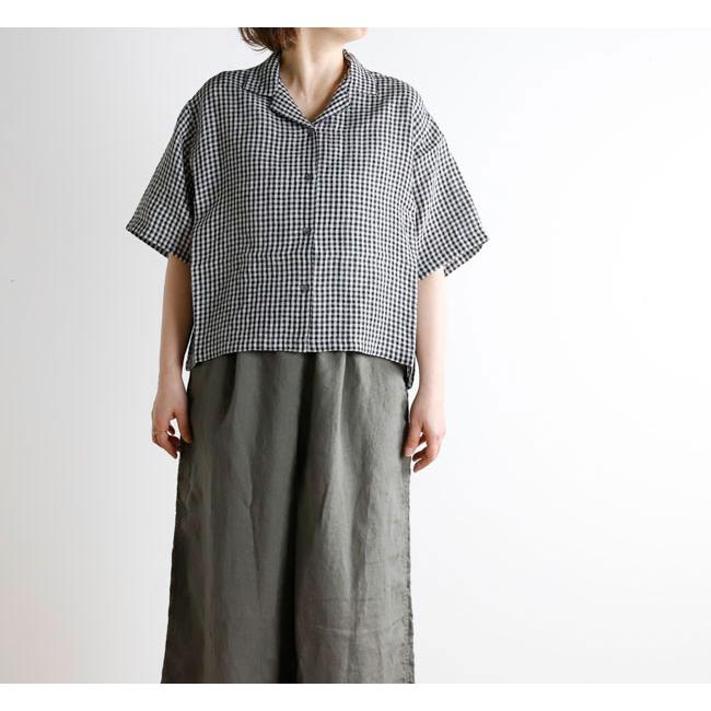 SOIL ソイル INSL26311/26301 60s LINEN/ GINGHAM CHECK/ OPEN COLLAR SHIRTS リネンオープンカラーシャツ | 