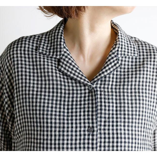 SOIL ソイル INSL26311/26301 60s LINEN/ GINGHAM CHECK/ OPEN COLLAR SHIRTS リネンオープンカラーシャツ |  | 02