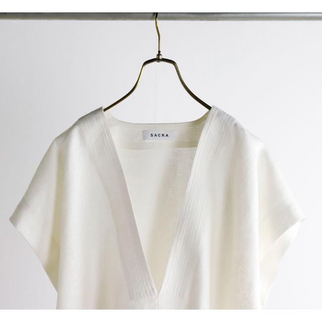 SACRA サクラ 126212071 ラスティックリネン クロップドトップ RUSTIC LINEN TOP |  | 12