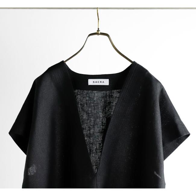SACRA サクラ 126212071 ラスティックリネン クロップドトップ RUSTIC LINEN TOP |  | 18