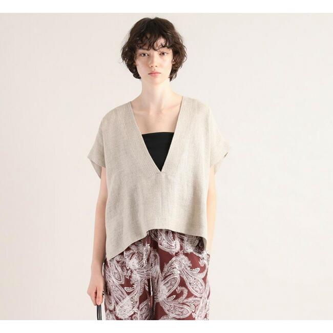 SACRA サクラ 126212071 ラスティックリネン クロップドトップ RUSTIC LINEN TOP |  | 04
