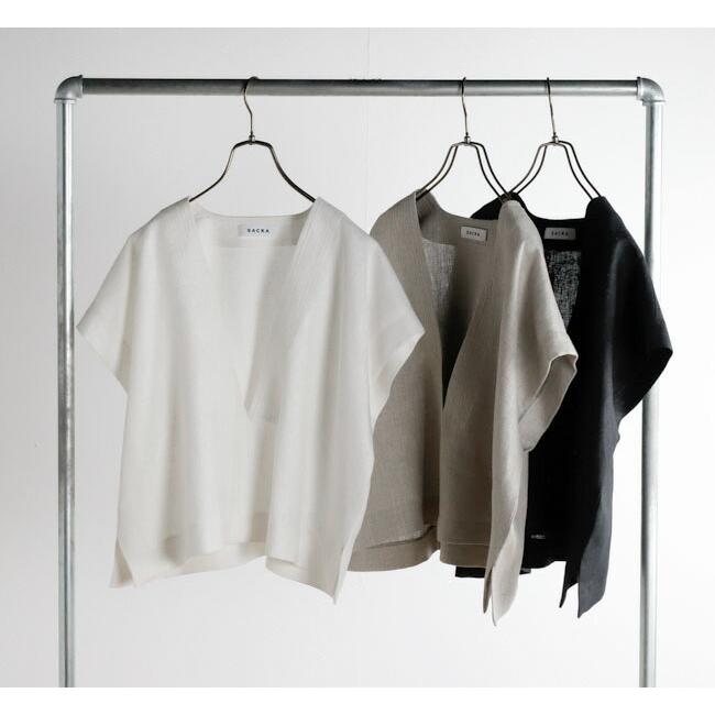 SACRA サクラ 126212071 ラスティックリネン クロップドトップ RUSTIC LINEN TOP |  | 07
