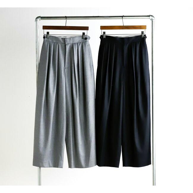 SALE40%OFF //SACRA サクラ 125610112 スーパーファインフラノウール ワイドテーパードパンツ SUPER FINE FLANNEL PANTS |  | 04