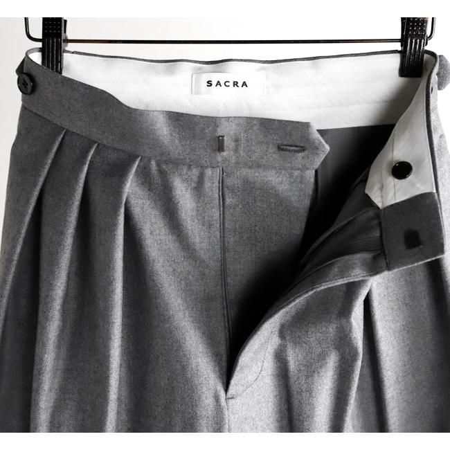 SALE40%OFF //SACRA サクラ 125610112 スーパーファインフラノウール ワイドテーパードパンツ SUPER FINE FLANNEL PANTS |  | 09