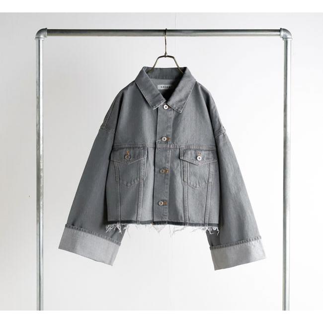 SACRA サクラ 126104032 クロップドデニムジャケット グレー AUTHENTIC DENIM JACKET |  | 04