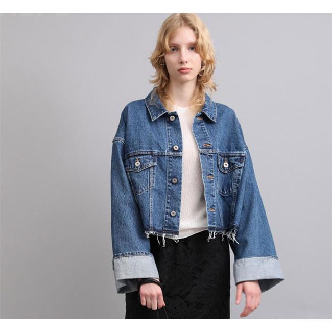 SACRA サクラ 126104031 クロップドデニムジャケット ネイビー AUTHENTIC DENIM JACKET | 