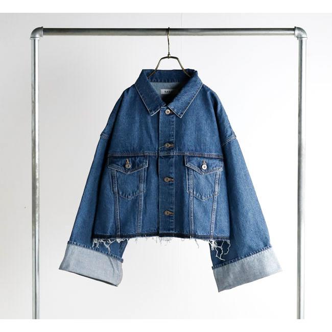 SACRA サクラ 126104031 クロップドデニムジャケット ネイビー AUTHENTIC DENIM JACKET |  | 04