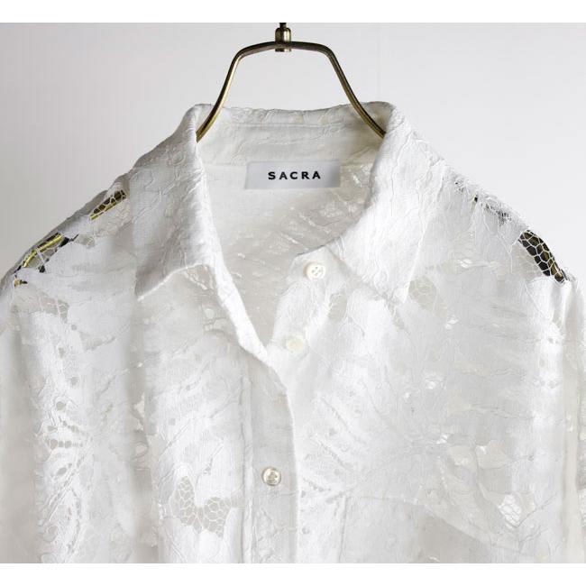 SACRA サクラ 126113071 ラッセルレース クロップドシャツ LEAF RASCHEL LACE CROPPED SHIRT |  | 10