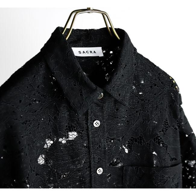 SACRA サクラ 126113071 ラッセルレース クロップドシャツ LEAF RASCHEL LACE CROPPED SHIRT |  | 14