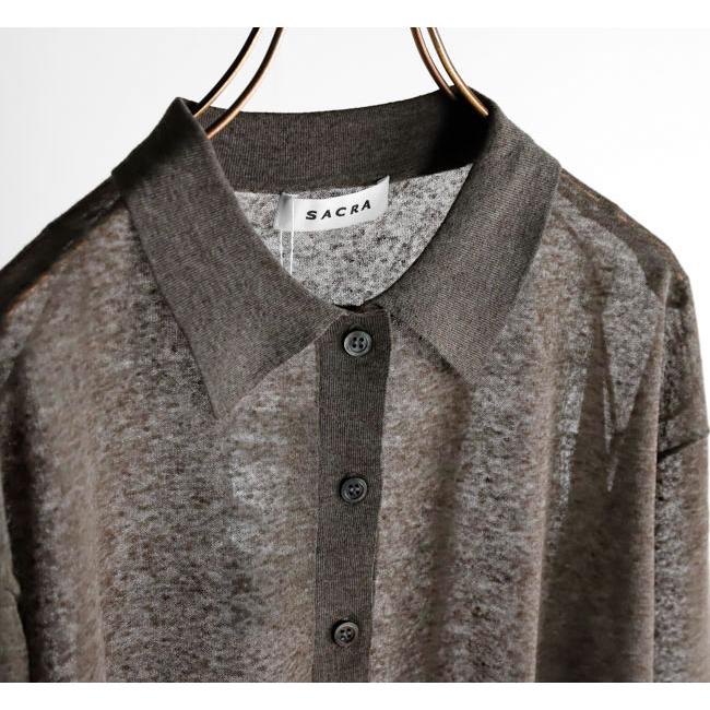 SACRA サクラ 126131081 メランジ ポロカーディガン LI/PL MELANGE POLO CARDIGAN |  | 10