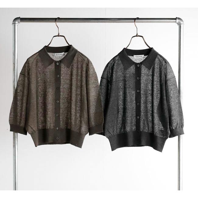 SACRA サクラ 126131081 メランジ ポロカーディガン LI/PL MELANGE POLO CARDIGAN |  | 04