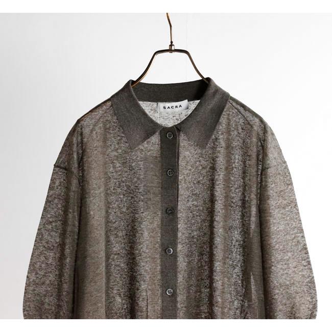 SACRA サクラ 126131081 メランジ ポロカーディガン LI/PL MELANGE POLO CARDIGAN |  | 08