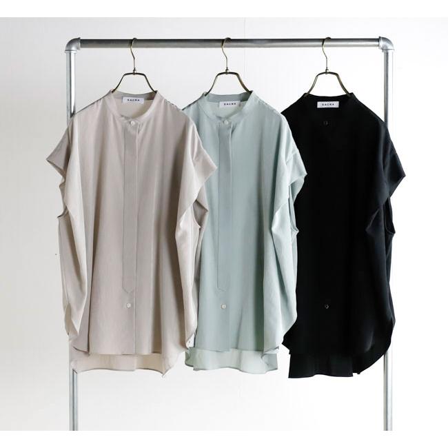 SACRA サクラ 126114071 バンドカラートップ TRIACE MICRO CREPE TOP |  | 04